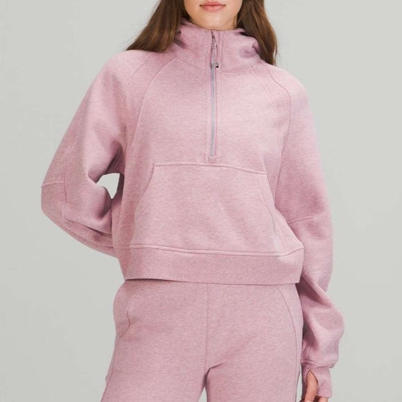 Lululemon Scuba Oversized Half-Zip Hoodie Heathered Pink Taupe